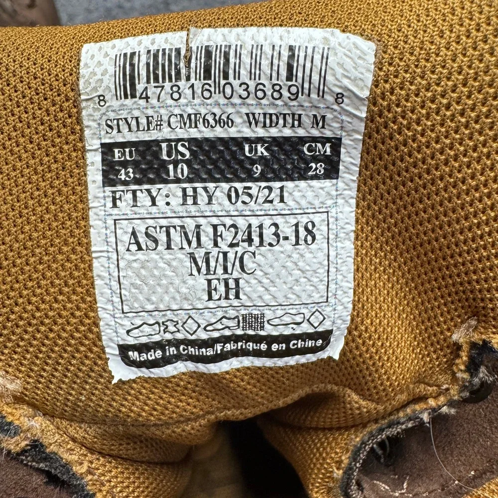 Carhartt Rugged Flex Work Boots Mens 10 Brown Composite Toe CMF6366 Gorpcore